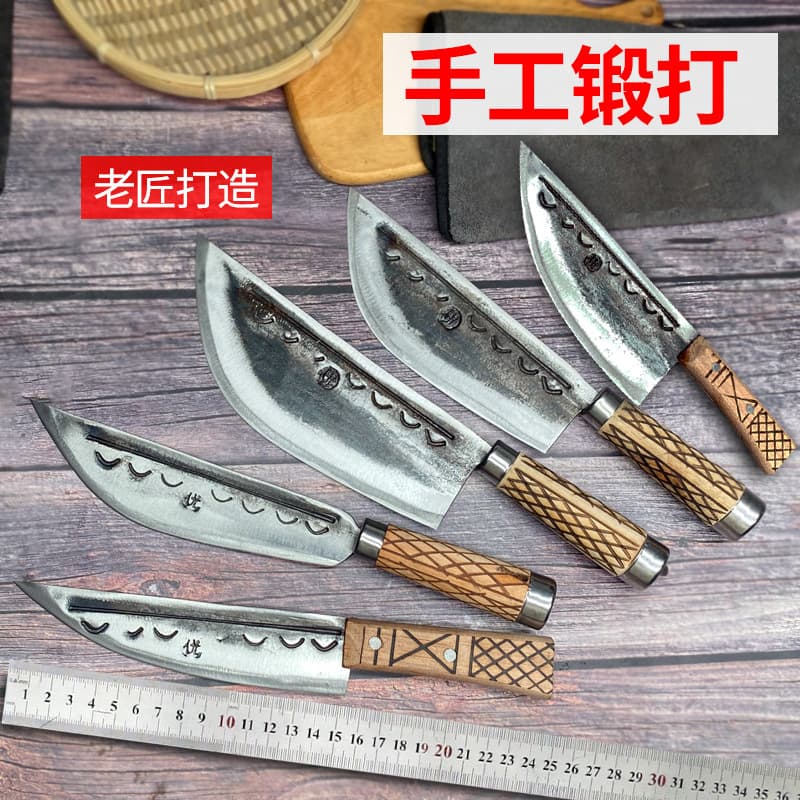 Hand-forged Dazu Longshui blacksmith boning knife, meat vendor's division knife, traditional meat cleaver, vegetable cutter