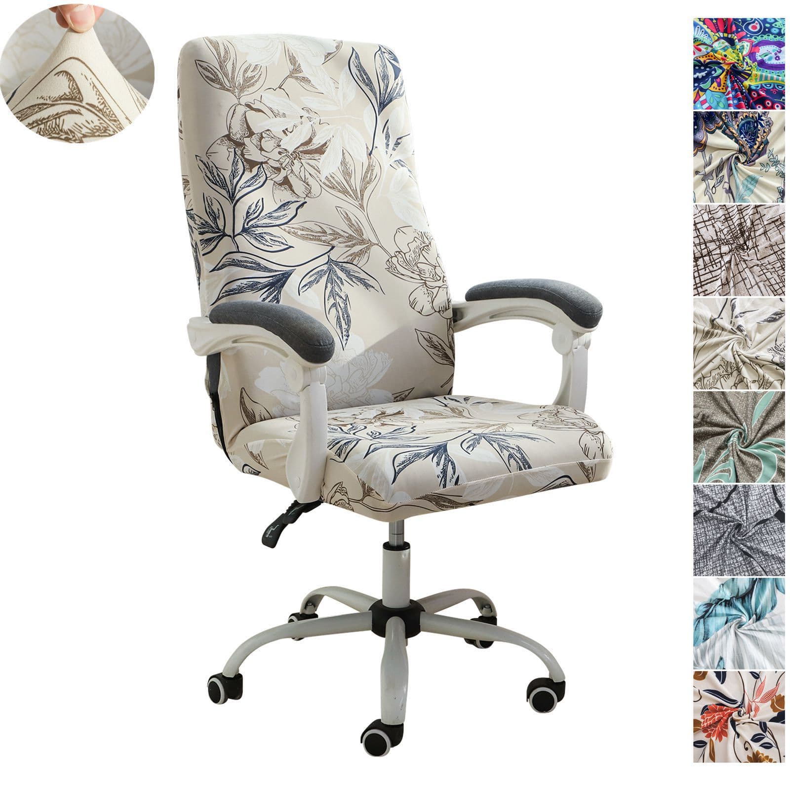 Cross-border printing plus size boss one-piece chair cover office computer chair cover universal four seasons stretch milk silk
