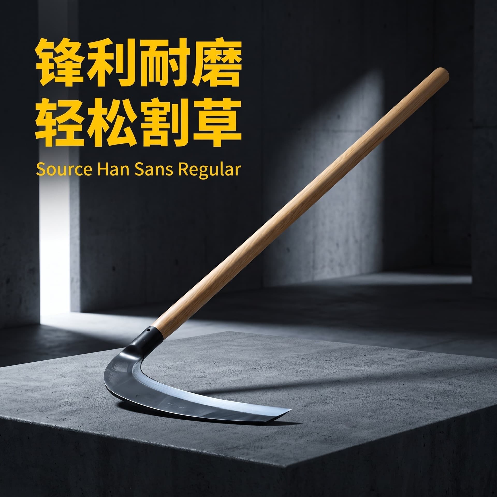 Manganese steel forged large samarium sickle long handle cutting wormwood sickle agricultural grassland grass cutting reed left and right hand samarium knife