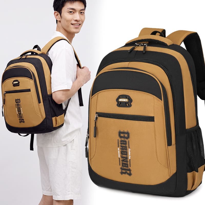 Large Capacity Backpack Multi-Compartment School Bag Men's Commuter Laptop Bag Fashionable Versatile Casual Travel Bag