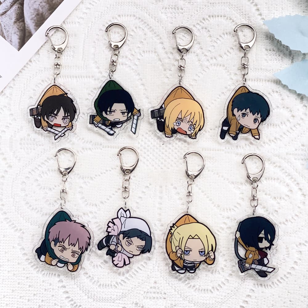 Cross-border Attack on Titan anime two-dimensional peripheral acrylic keychain small pendant bag pendant key chain