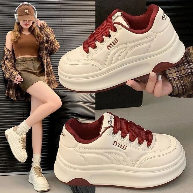 2026 New Cloud-Like Bread Shoes for Women Spring New Soft Sole Casual Sneakers White Sports Shoes Drop Shipping