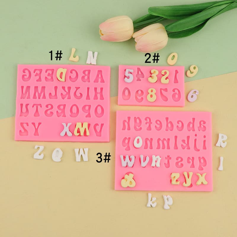 26 Upper and Lower Case Letters and Numbers Silicone Mold DIY Fondant Cake Chocolate Decoration Accessories Silicone Mold