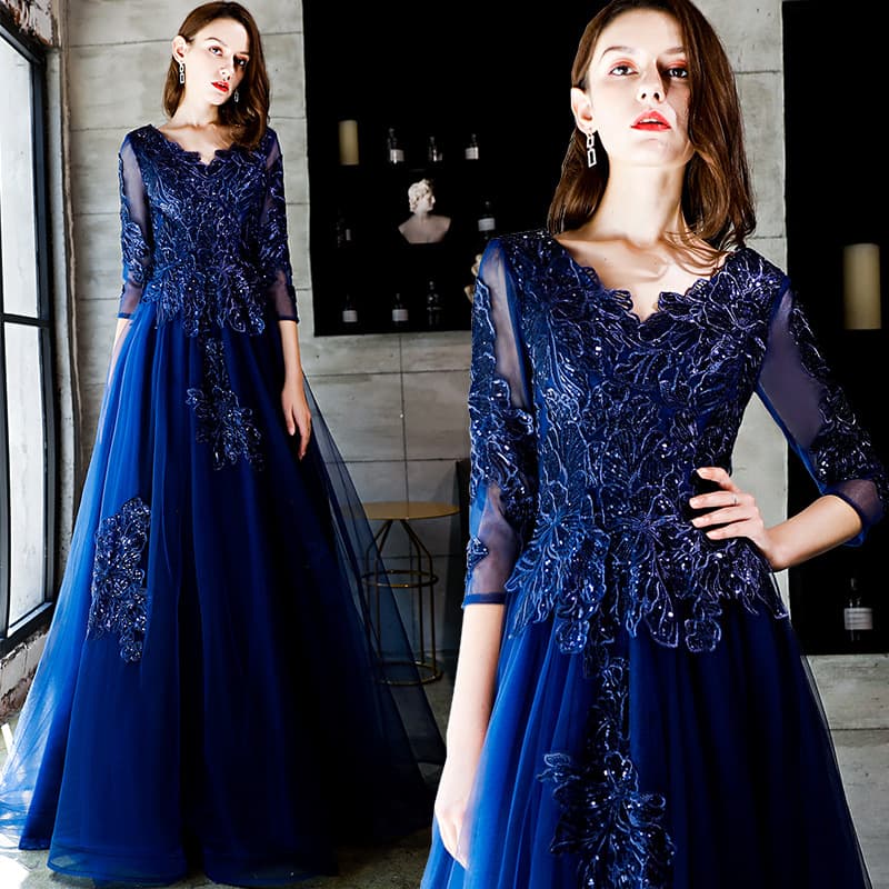 Banquet Evening Dress Women Cross-Border Trade Art Exam Host Dress AliExpress Noble Elegant Party Performance Gown