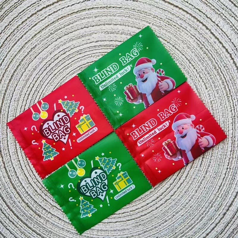 Wholesale Christmas Blind Bag Empty Bag Cross-border Festival Self-sealing Miniature Toys Mini Gift Good Luck Packaging Bag Wholesale