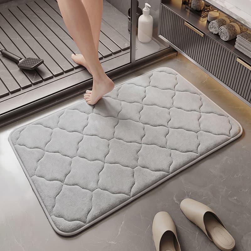 Cross-border bathroom quilted lantern picture memory foam non-slip mat bathroom absorbent carpet thickened slow rebound floor mat