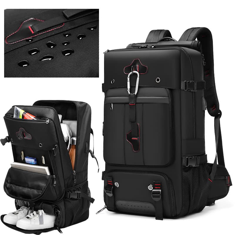 Extra Large Capacity Men's Travel Leisure Backpack, Outdoor Waterproof Hiking Bag with Dry-Wet Separation, Cross-border