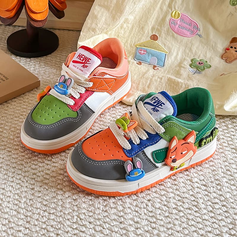 Children's Low-Top Colorful Board Shoes Casual Sneakers 2026 Spring/Autumn New Unisex Kids Contrast Color Sports Shoes Versatile for Middle and Older Children