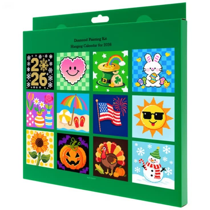 Cross-border 2026 Wall Calendar Diamond Painting Kit