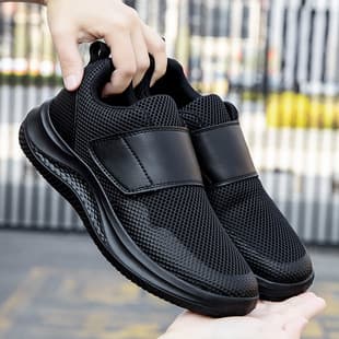 Cross-border 2026 Summer Mesh Elderly Shoes Large Size Men's Breathable Mesh Cloth Shoes Casual Walking Shoes Running Shoes Dad Shoes