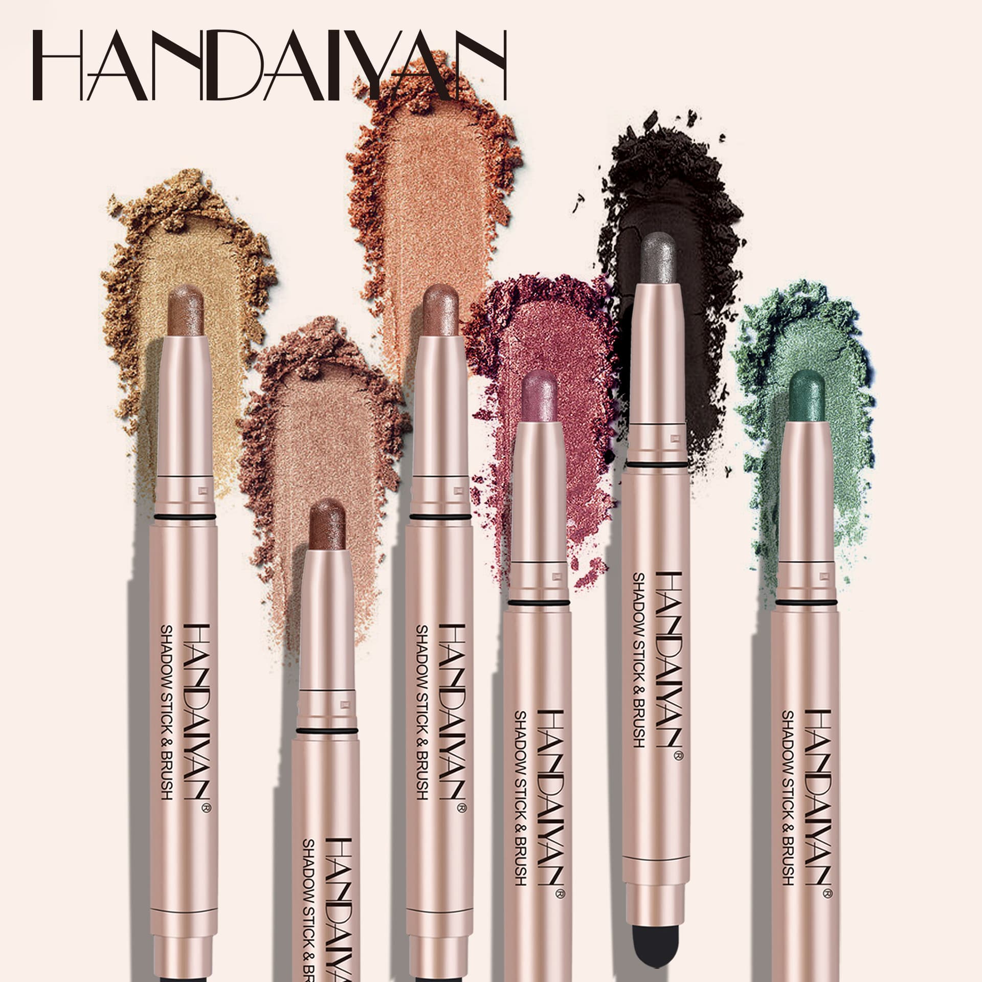 Cross-border Dual-ended Eyeshadow Stick, Smudge-proof Handaiyan Highlighter Contour Eyeshadow Pen, Pearl Shimmer Brightening Eyeshadow