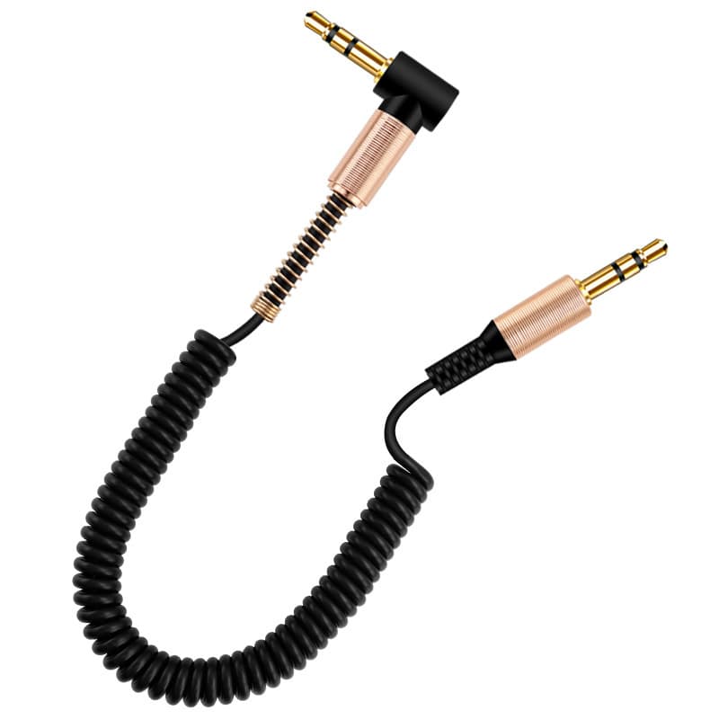 1.8m Car AUX Audio Cable Spring 3.5mm Connect Headphone Speaker Sound Card Live Microphone Recording Cable