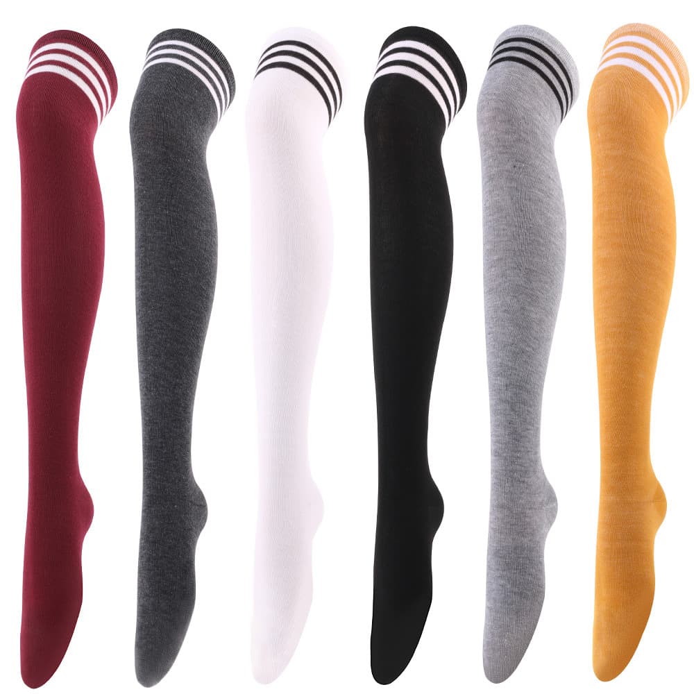 Dance socks, cosplay women's three-stripe over-the-knee stockings, thigh-high socks, wholesale women's socks, European and American striped socks.
