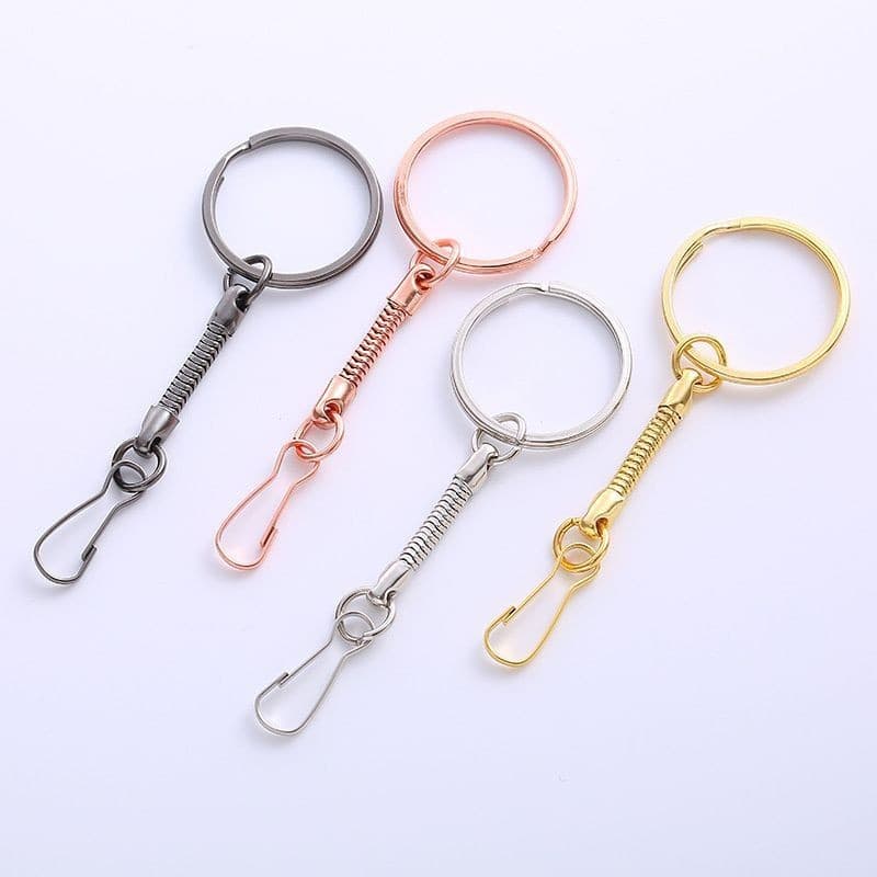 Low Price Key Ring + Snake Chain Silver Flat Ring + Snake Bone Chain Metal Lobster Clasp USB Flash Drive Lanyard, Large Quantity, Versatile
