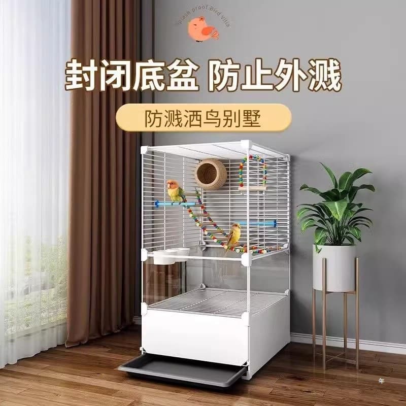 Cross-border foreign trade bird cage parrot cage tiger skin black phoenix large luxury villa small sun splash-proof bird free shipping wholesale
