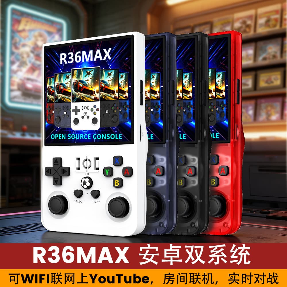 New Cross-Border WiFi R36MAX Handheld Game Console 4.0-Inch Android Dual System Open-Source Retro Console