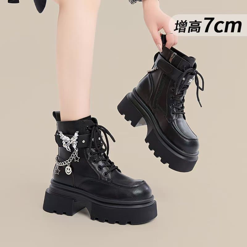 Mid-calf Cowgirl Boots for Women 2025 Autumn Winter New Western Style, Fleece-lined Non-slip High Heel Boots, Thick Sole Martin Boots