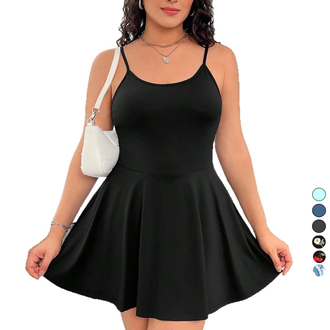 2025 European and American Cross-Border Plus Size Women's Adjustable Strap Jumpsuit Dress with Pockets Sexy Elegant Summer Women's Clothing
