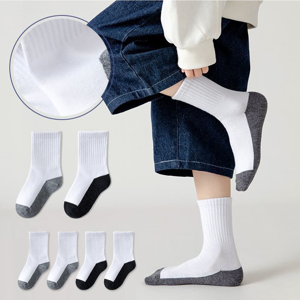 Zhuji Campus Student White Socks Boys Mid-Calf Socks Mesh Short Socks Breathable Spring Summer Children's Socks Girls Wholesale