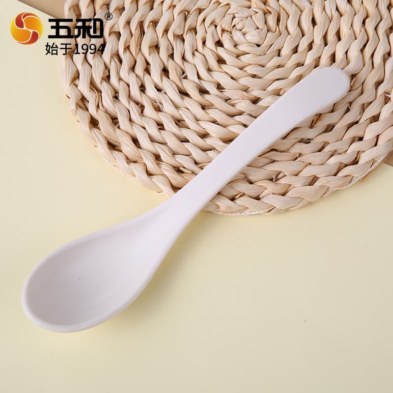 White Malatang Soup Bowl Spoon, Fast Food Dedicated Soup Spoon, Restaurant Rice Spoon, Melamine Tableware Spoon