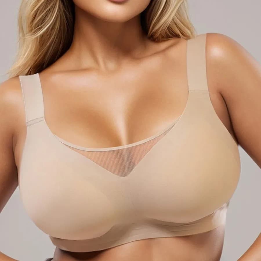 Plus Size Mesh Bralette Women's Small Chest Illusion No Side Breast No Steel Ring Comfortable Backless Underwear Innerwear