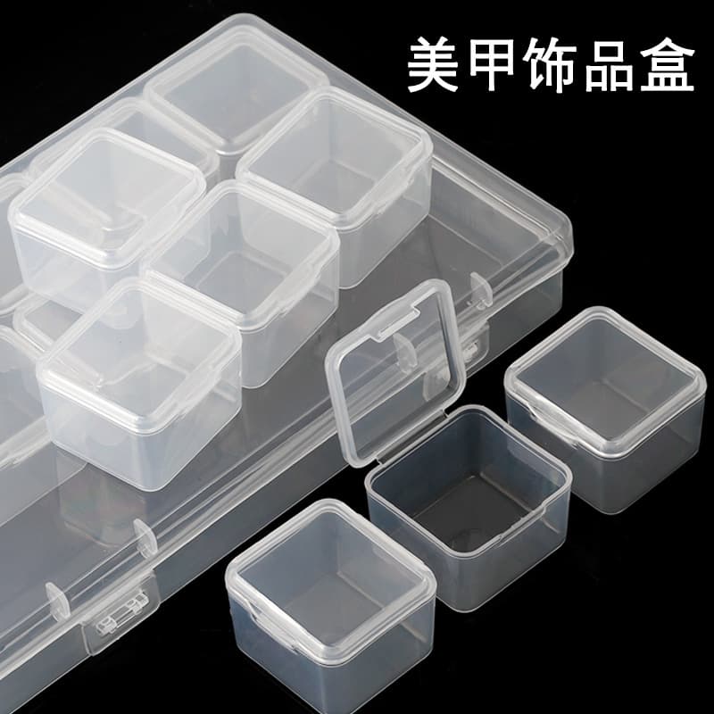 Semi-transparent Plastic Nail Art Decoration Box Single Openable Jewelry Storage Container for Beads Accessories Organizer PP Box