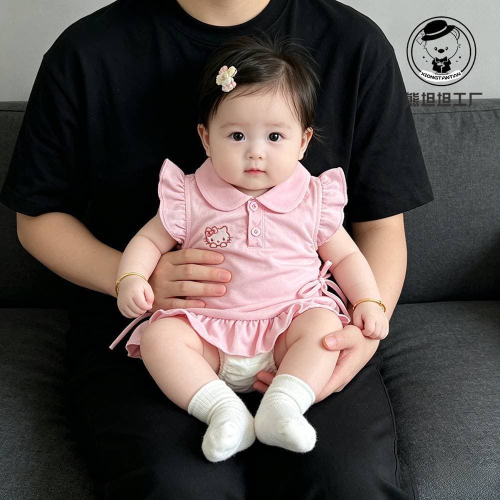 Baby clothes, summer clothes, baby girl's one-year-old princess skirt, 100-day banquet, infant and toddler summer thin jumpsuit