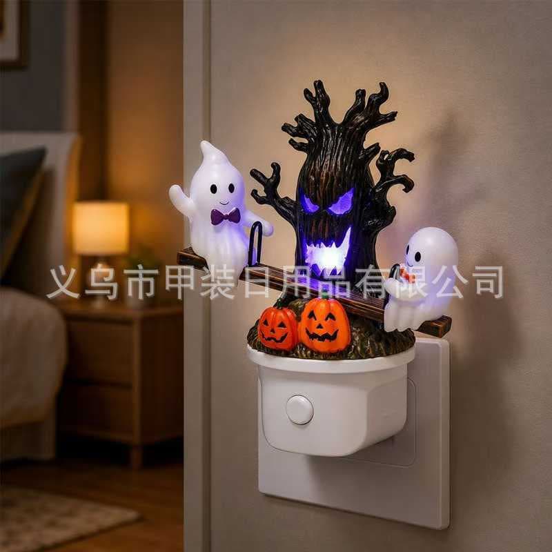 New 2026 Halloween Christmas Rabbit Resin Tree Decoration Spring Easter Bunny Lighted Ornament