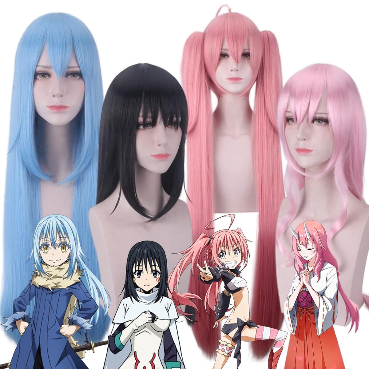 Cos Wig That Time I Got Reincarnated as a Slime Rimuru Milim Shuna Shizu