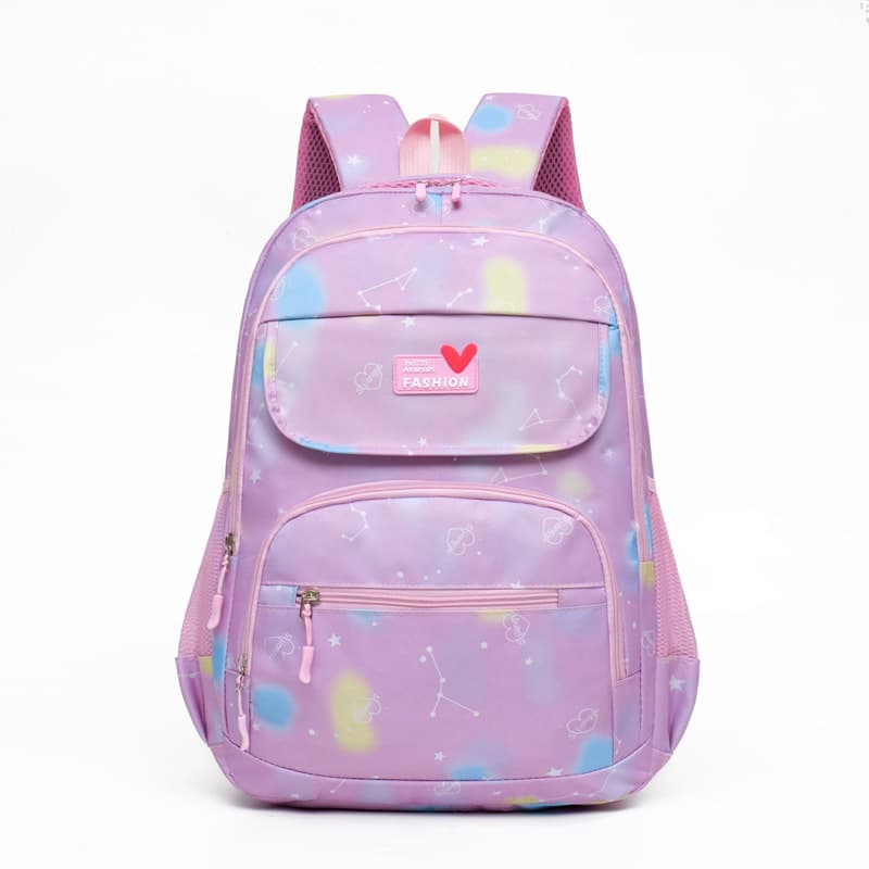 New School Backpack for Girls, Elementary and Middle School Students, Lightweight Spine-Protecting Large Capacity Cartoon Multi-Color Backpack, Fresh Style