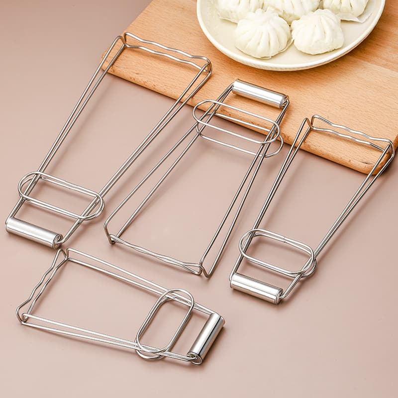 Stainless Steel Plate Lifter Multi-functional Kitchen Tongs for Dishes and Bowls
