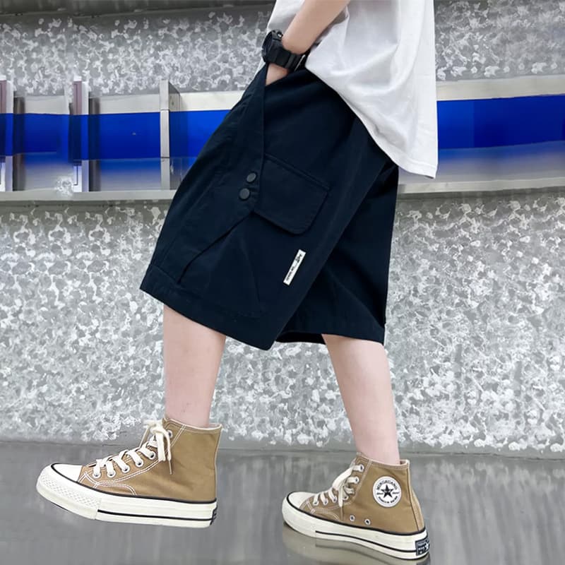 Boys Summer Workwear Cotton Shorts Five-Quarter Length Sporty Stylish Big Boys Fashionable Kids Clothing Summer Outfit Trendy