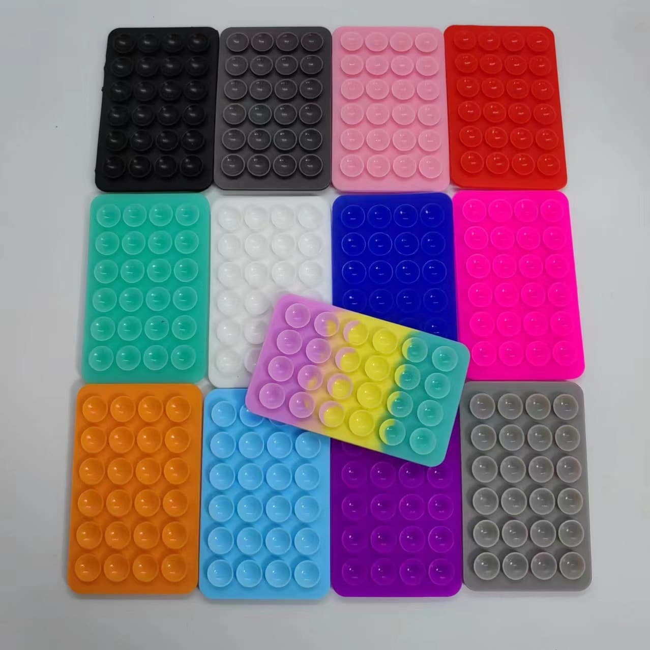 Mobile phone case silicone suction cup, square 24-piece suction cup, square single-sided silicone suction cup, power bank suction cup