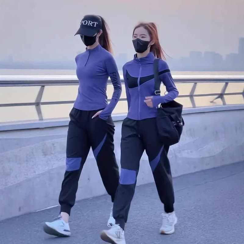 Fashion Sportswear Set for Women 2024 Spring/Summer New Petite Running Fitness Quick-Dry Top and Sweatpants Two-Piece Set