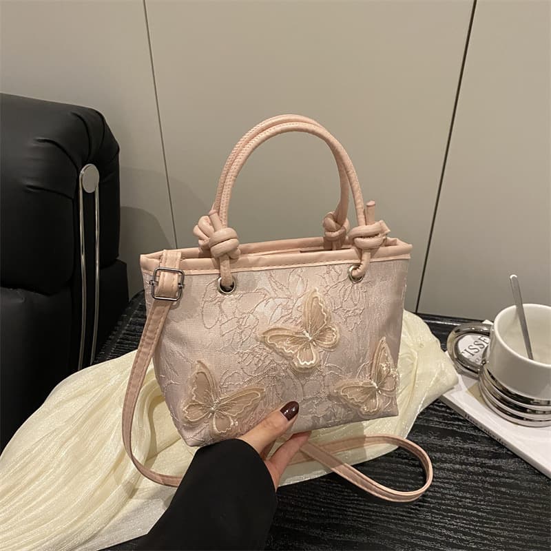 Sweet lace butterfly trend embroidery 2025 new fashion summer large-capacity temperament one-shoulder cross-body armpit bag