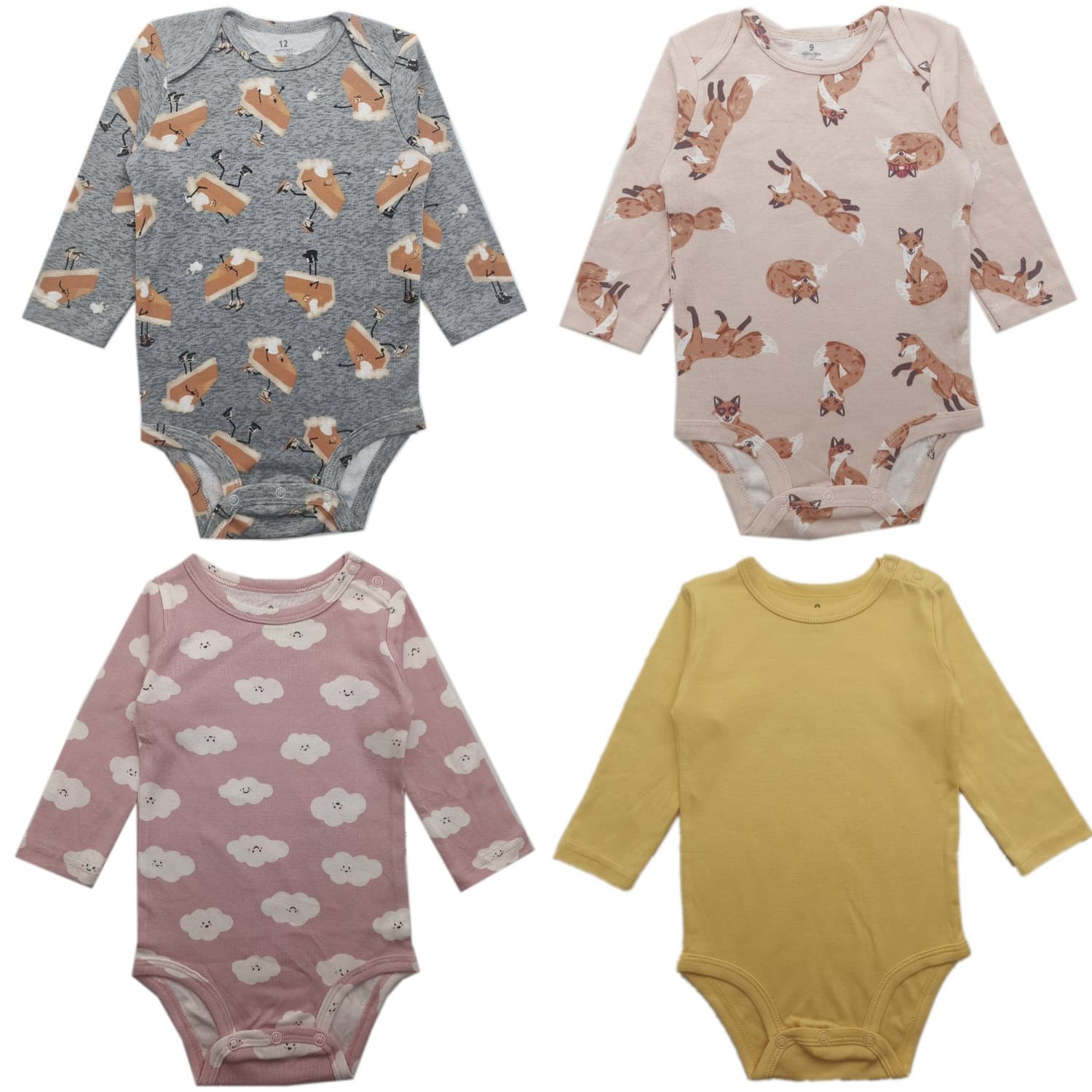 Baby Triangle Bodysuit Long Sleeve Romper for Infant Boys Girls Newborn Cotton Onesie