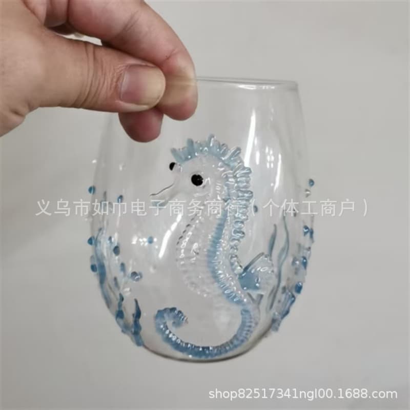Cross-border Artisanal Blue Ringed Octopus Glassware Blue Ring Octopus Glass Cup