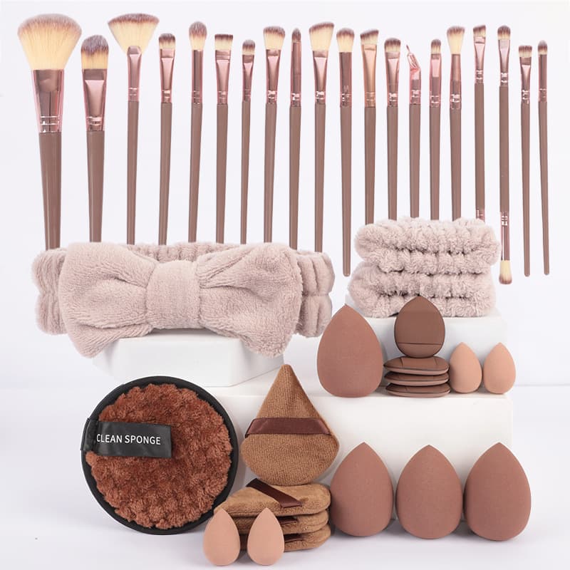 Large Combination 40PC Beauty Tools Set Face Wash Makeup Sponge Set Cosmetic Puff Air Cushion Makeup Brush Chinese Brand