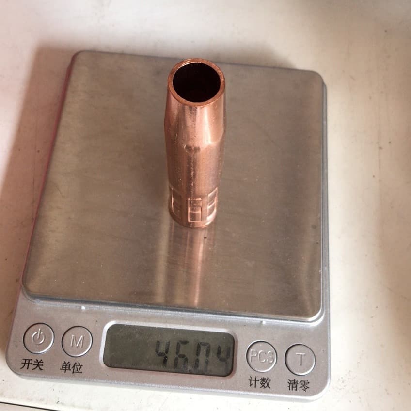 MIG Welding Nozzle Brass/Copper, Panasonic Style 200A, Spray Tube Protective Sleeve Copper