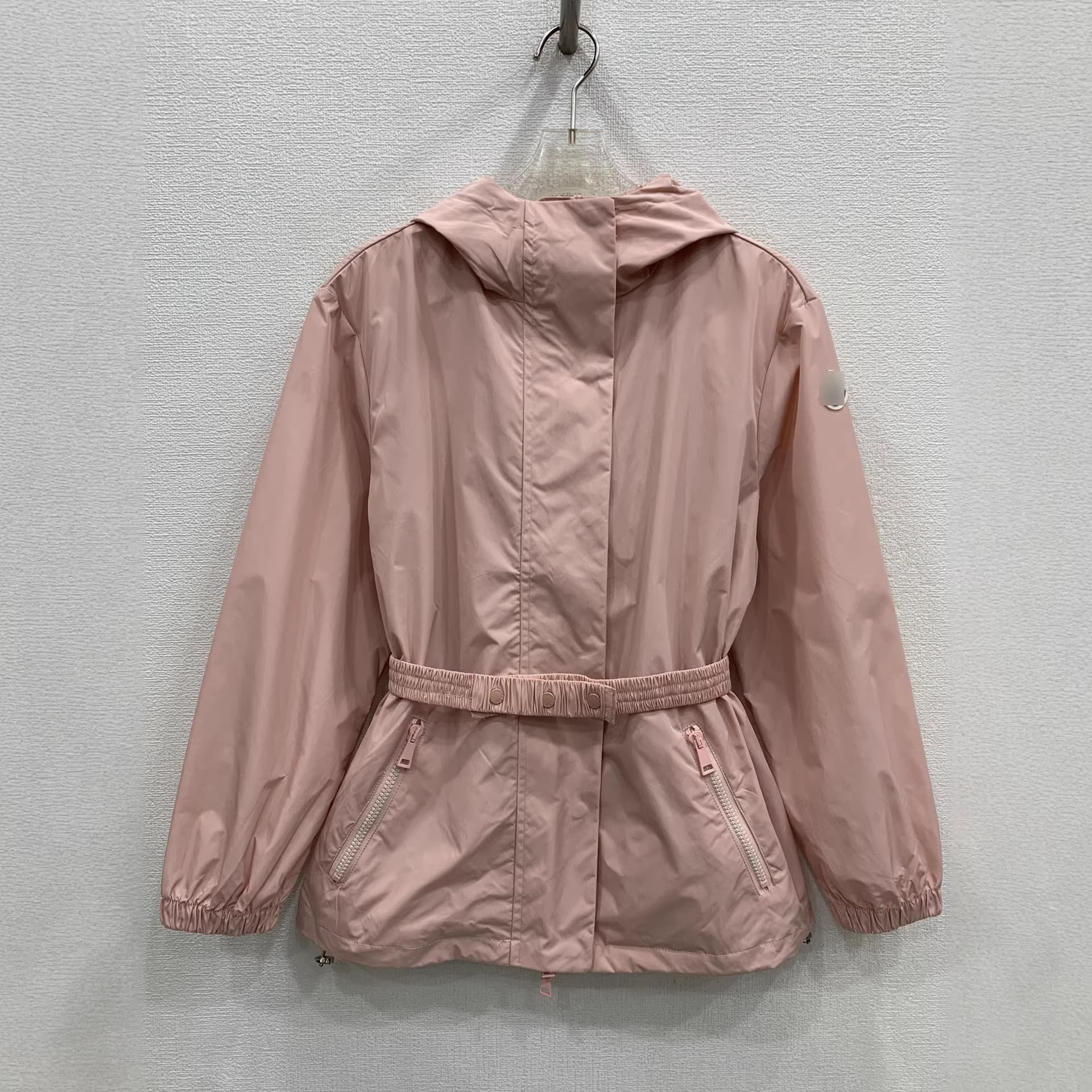 Nanyou Women's Clothing 2026 Spring/Summer Mon New Simple Casual Lace-Up Waist Hooded Nylon Windbreaker Jacket for Women