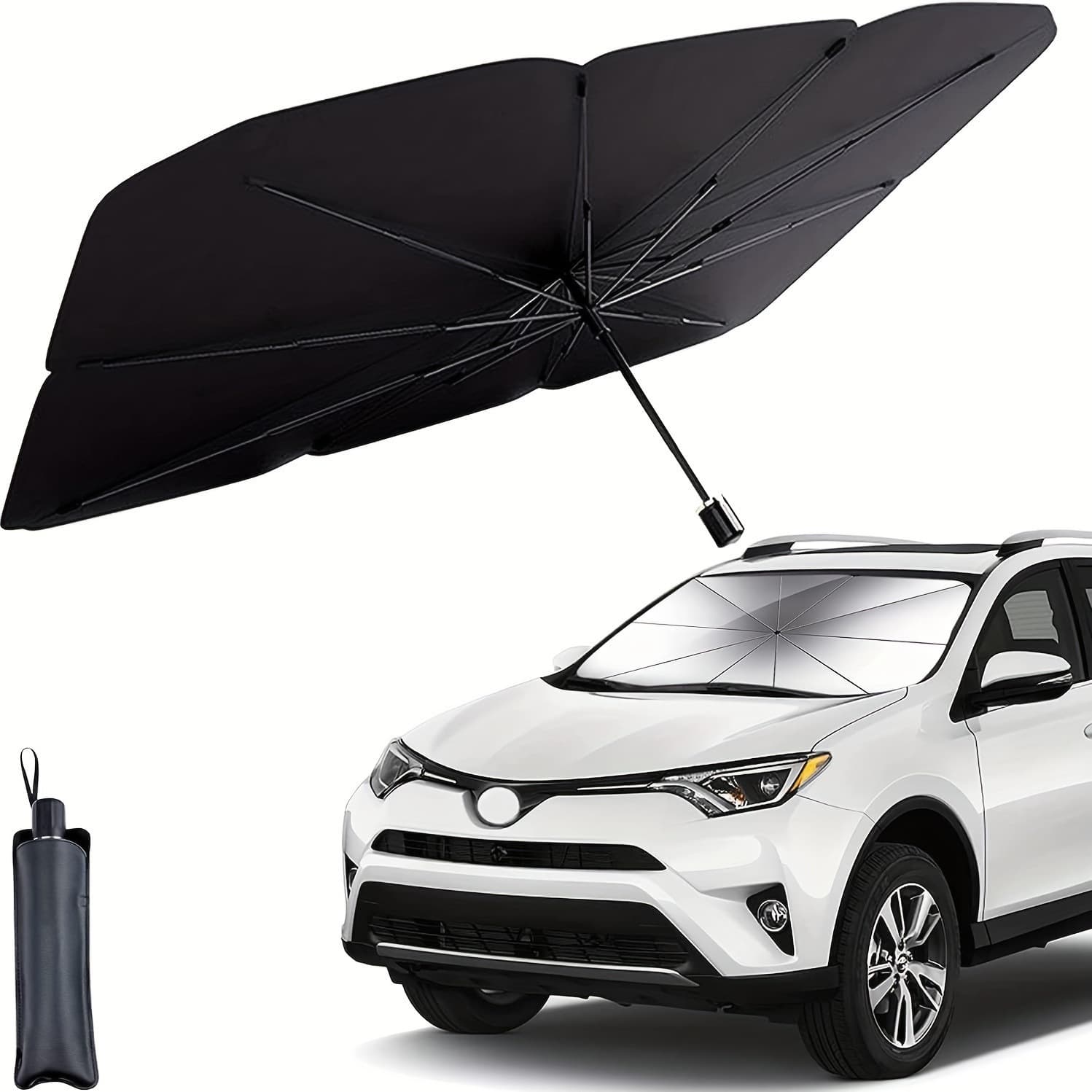 Car Sunshade for Windshield, Sun Protection and Heat Insulation, Portable Car Shade Umbrella