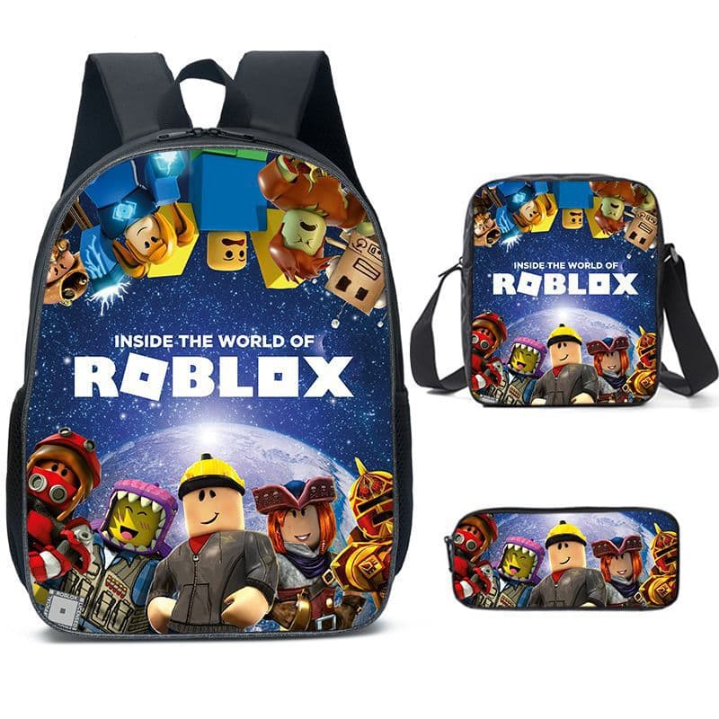 Same-day shipping, factory direct stock, Roblox elementary school backpack cartoon game backpack, shoulder bag, and pencil case set