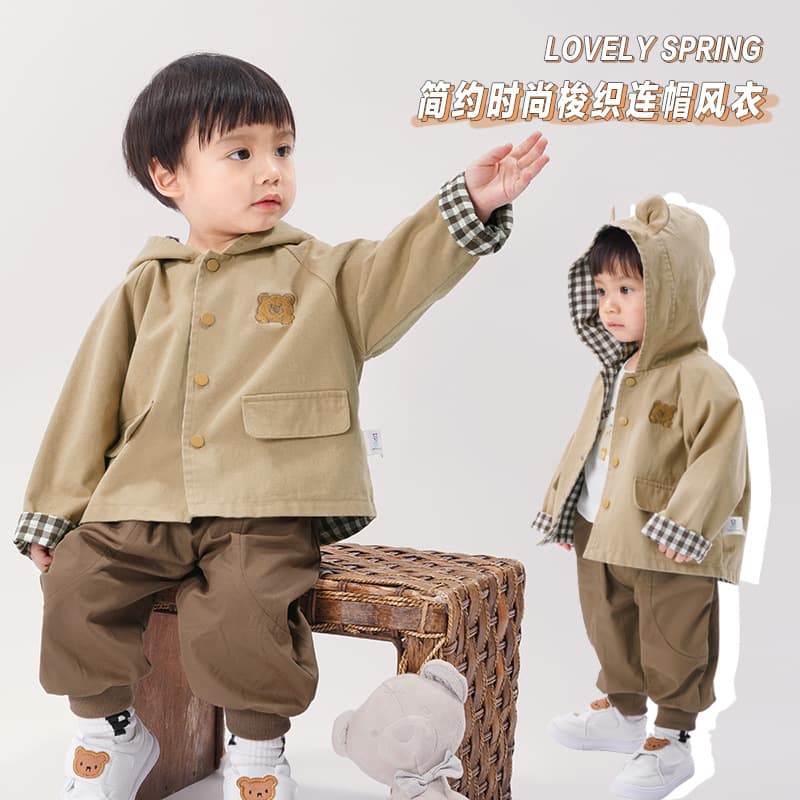 Kaka Panda Baby Toddler Boys Hooded Windbreaker Girls Autumn Baby Spring Coat Children Top
