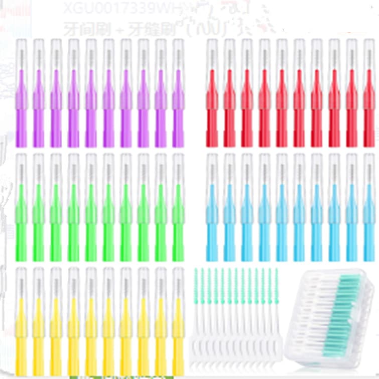 Dental ready stock 150 toothpick brushes + 50 interdental brushes, interdental brush set, interdental brush, orthodontic floss stick