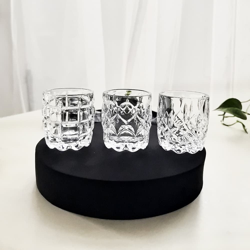 Set of 6 Vintage Crystal Glass Liquor Glasses for Home Use, Baijiu Glasses, Shot Glasses, Small Wine Glasses