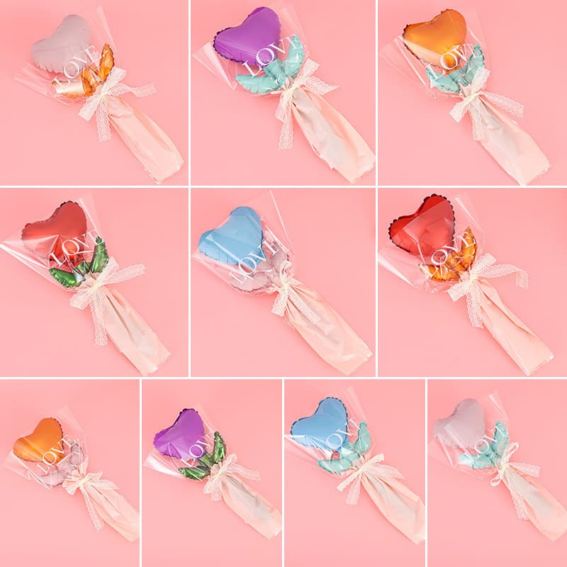 Qixi Balloons for Girlfriend Small Gift Balloon Bouquet Decoration Qixi Festival Street Stall Atmosphere Surprise Foil Balloon