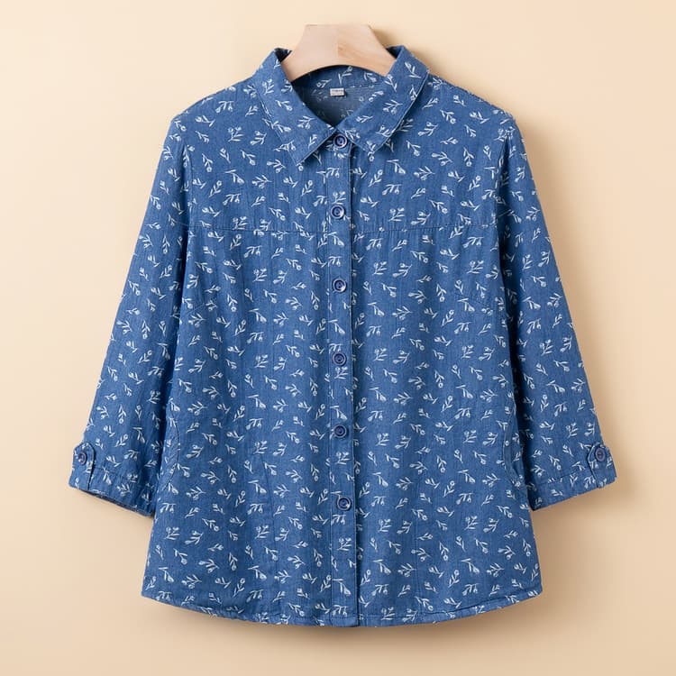 Loose-fitting, stylish, casual cardigan top for middle-aged and elderly women, suitable for autumn and spring.