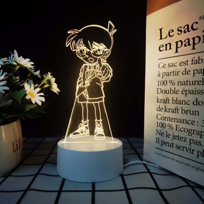 Detective Conan Kudo Shinichi Figure Anime Merch Night Light with Remote Control Switch Birthday Gift for Boys