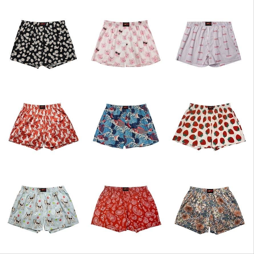 Zodiac Year Red Shorts for Men and Women Couple Wear Alo Pants Ice Silk Home Sleep Shorts Hawaii Beach Three-Quarter Shorts