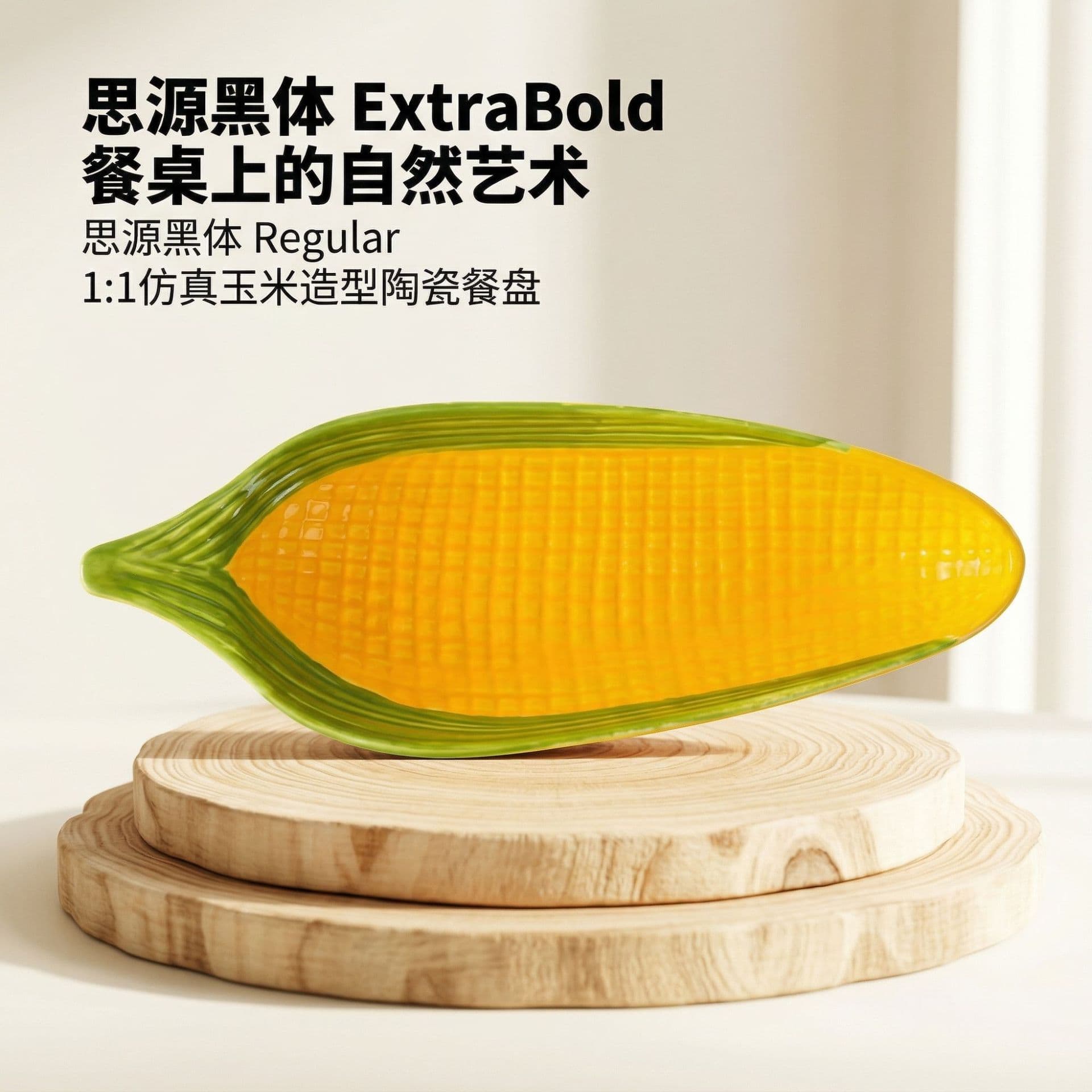 Corn Plate Cartoon Creative Hand-painted Ceramic Plate Embossed Cute Personality Trendy Fruit Plate Snack Plate Dessert Dish